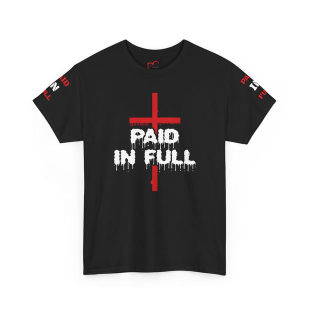 Christian Scripture Unisex Tee - Paid In Full Heavy Tee Design