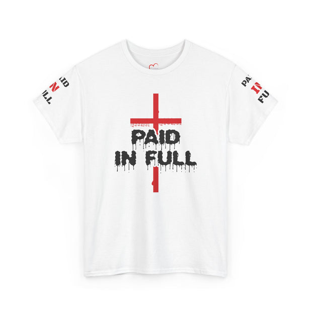 Christian Scripture Unisex Tee - Paid In Full Heavy Tee Design